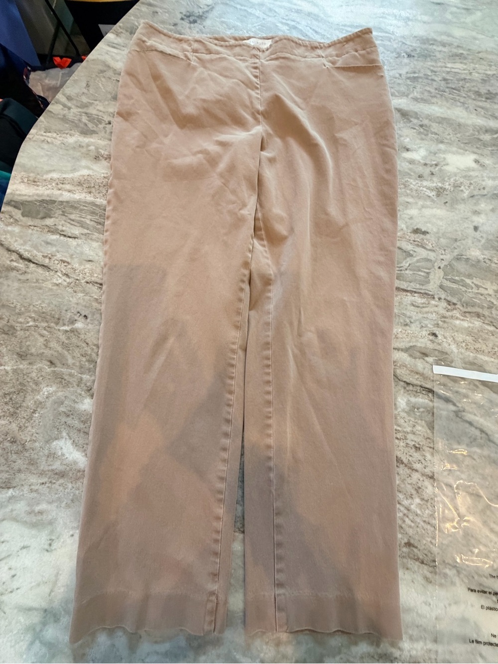 Talbots Tan Straight Leg Stretch Chino Pants Women’s Size 14 Classic Casual